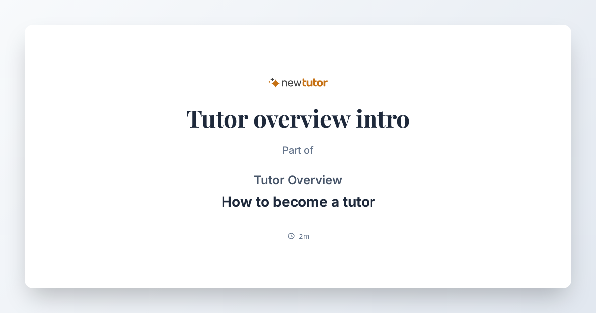 Tutor Miber Tutor overview intro | New Tutor